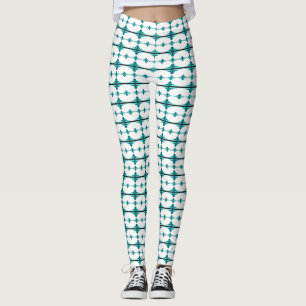 Leggings Elementos Art Deco en verde verde azulado