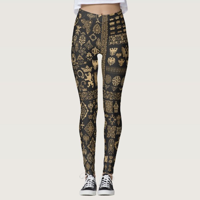 Leggings Elementos barrocos: patrón de mega set. (Anverso)