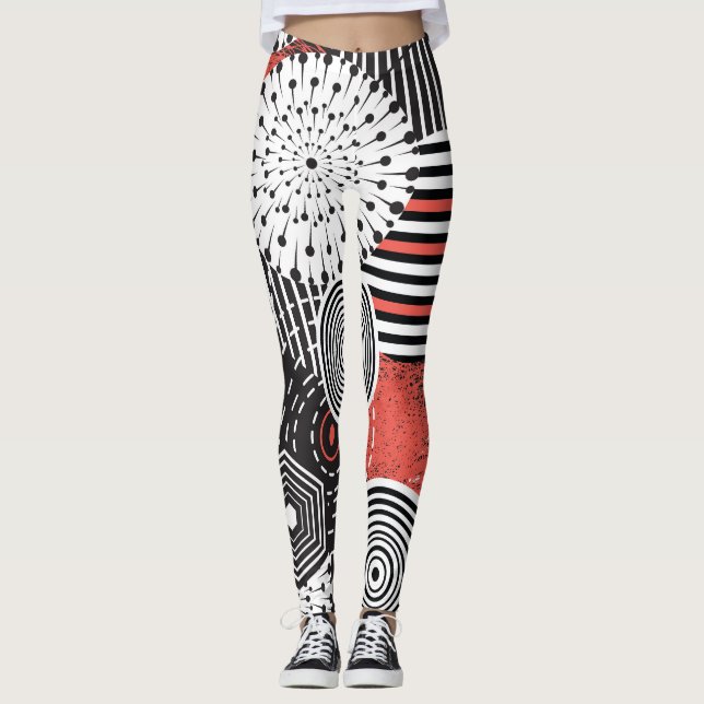Leggings Elementos de Ilustracion de resumen de cosecha grá (Anverso)