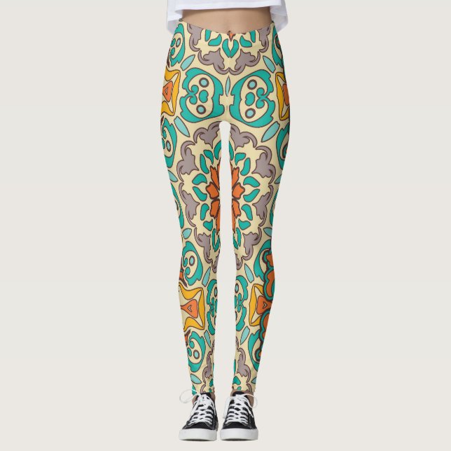 Leggings Elementos decorativos de época: palmas orientales  (Anverso)