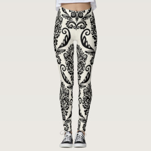 Leggings Elementos decorativos, dibujo a mano alzada sin co