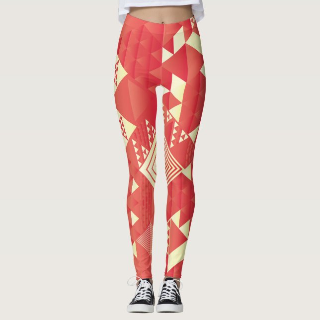Leggings Elementos geométricos decorativos, abstractos vint (Anverso)