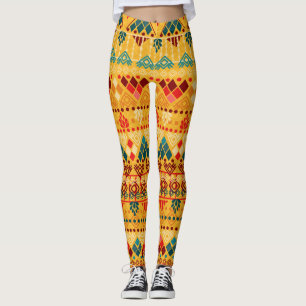 Leggings Elementos tribales, versátil patrón transparente.