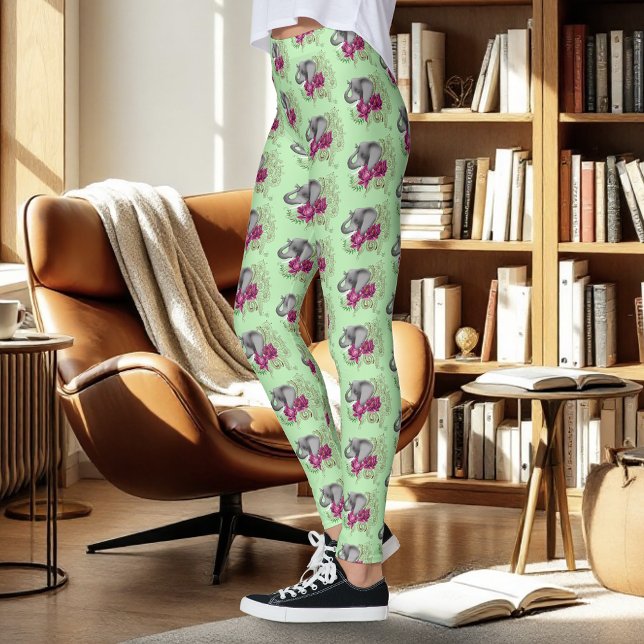 Leggings Elephant Henna Lotus Flowers (Subido por el creador)