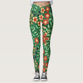 Leggings Elevar tus vibraciones con flor verde japonés