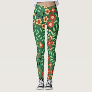 Leggings Elevar tus vibraciones con flor verde japonés