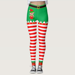 Leggings Elf y las campanas de jingle de oro de Navidades c