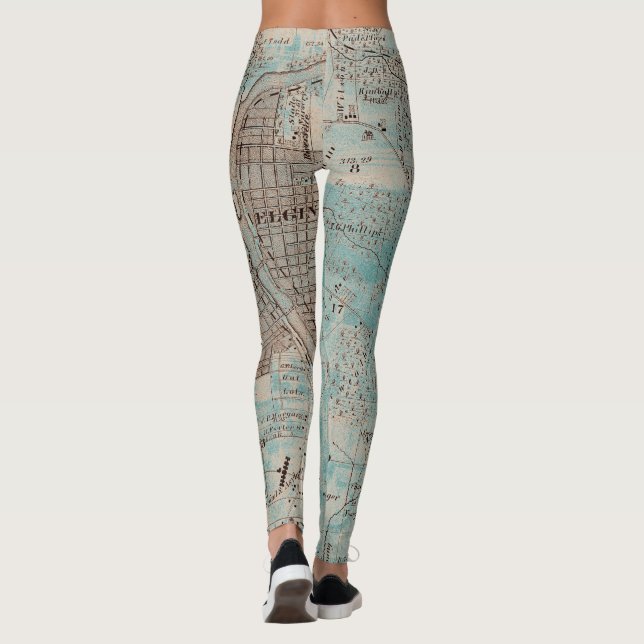 Leggings Elgin Illinois 1870 Plat el centro de la ciudad (Reverso)