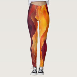Leggings Ember Strata – Capas abstractas de tierra y fuego