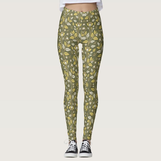 Leggings Embrace Nature with Elegant Floral Patterns (Anverso)