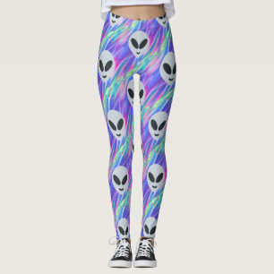 Leggings emoji alienígena vaporwave