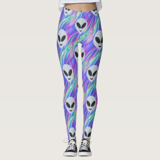 Leggings emoji alienígena vaporwave