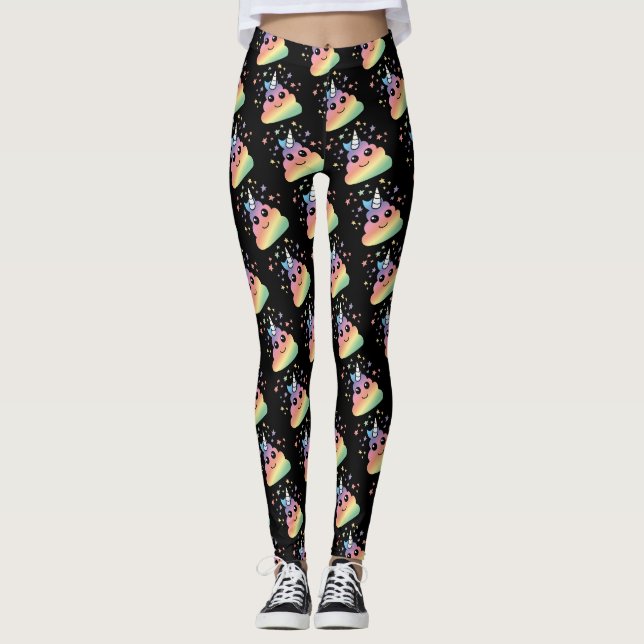 Leggings Emoji de arcoíris de unicornio (Anverso)