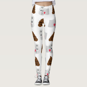 Leggings emoji de caca y papel higiénico