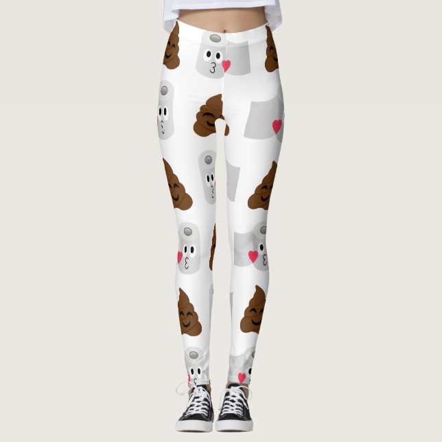 Leggings emoji de caca y papel higiénico (Anverso)