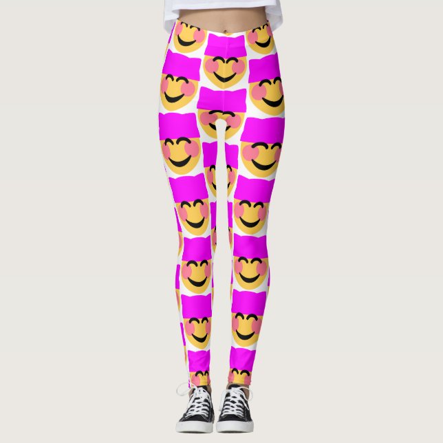 Leggings emoji de coño rosa gorra (Anverso)
