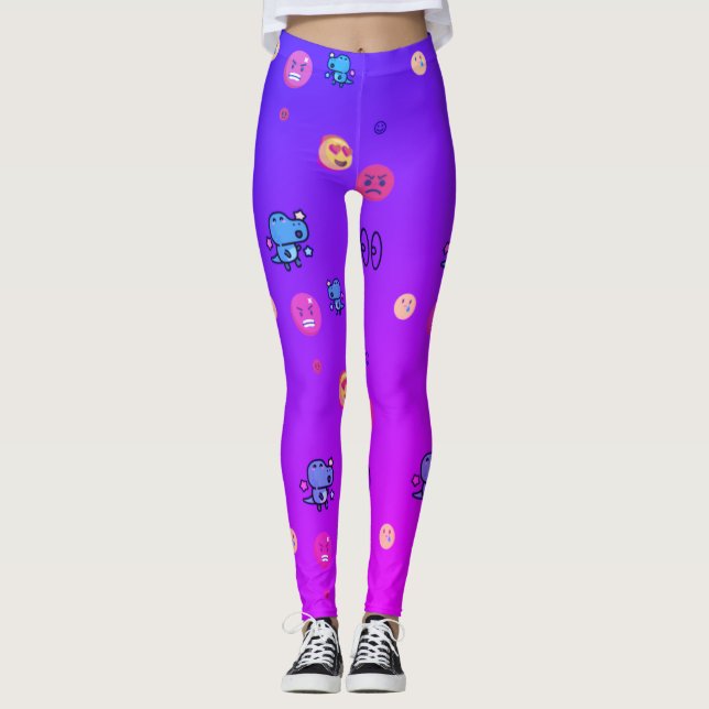 Leggings emoji de dinosaurios de amor enojado (Anverso)