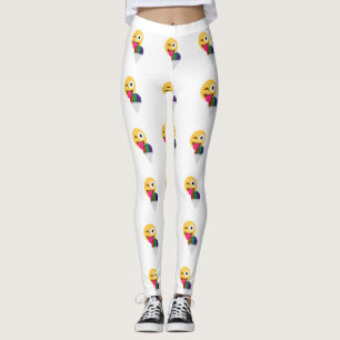 Leggings emoji de guiño purpurina
