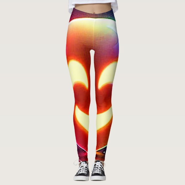 Leggings Emoji de orb feliz brillante (Anverso)
