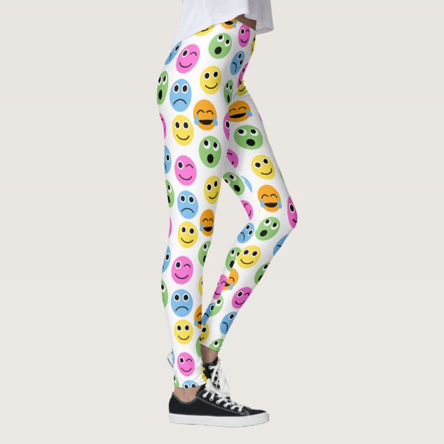 Leggings Emojis coloridas Emoticon caras estampadas (Derecha)