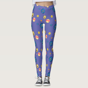 Leggings Emojis divertidas de muchas emociones sobre el fon