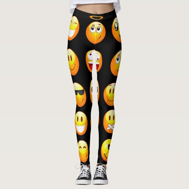 Leggings emojis negras (Anverso)