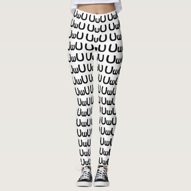 Leggings Emoticon de Anime Face Feliz (Anverso)