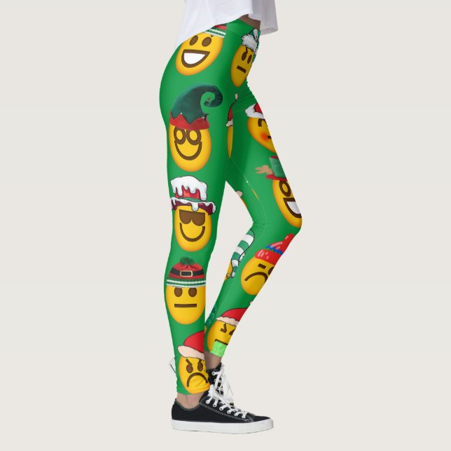 Leggings emoticono de cadera vacaciones verdes navidades fr (Derecha)