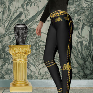 Leggings Emperatriz de las cadenas de oro y negro