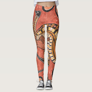 Leggings Emu - Pintura de arte inspirada en los aborígenes