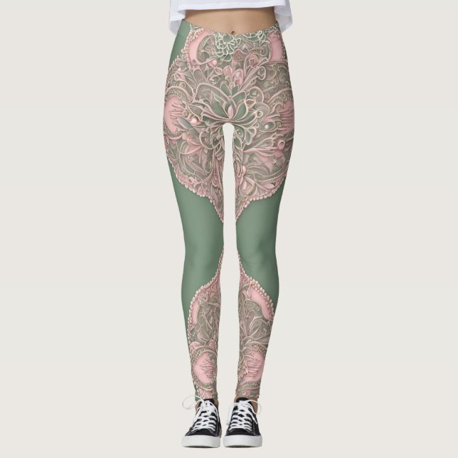 Leggings En el arte de IA del bosque (Anverso)