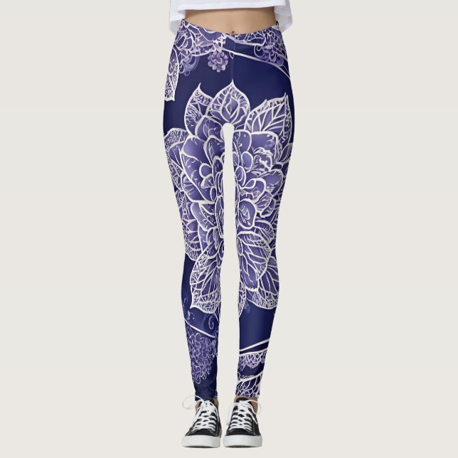 Leggings En el arte de la IA azul (Anverso)
