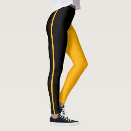 Leggings en negro y oro que captan la simplicidad
