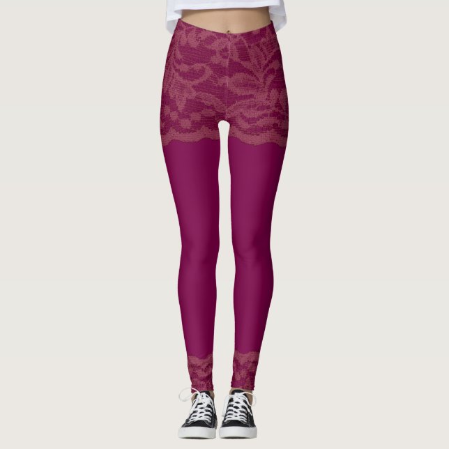 Leggings Encaje Borgoña   (Anverso)