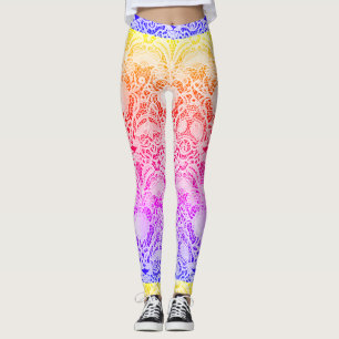 Leggings Encaje de época en tonos cálidos cálidos cálidos d