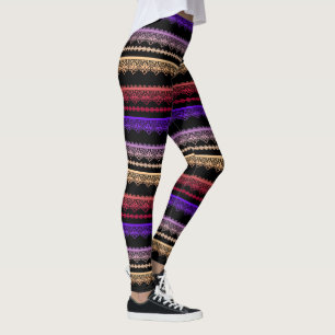 Leggings encaje multicolor sobre negro