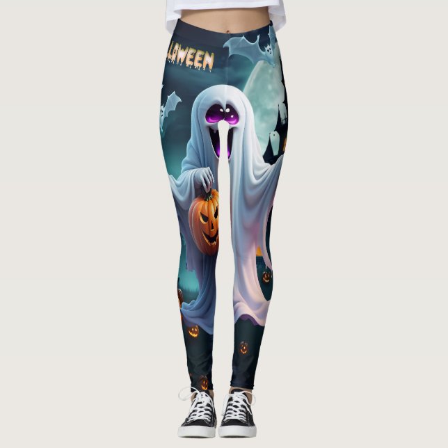 Leggings Encantador diseño de Halloween transmite. (Anverso)