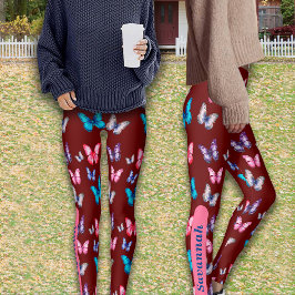 Leggings Encantadoras mariposas coloridas Personalizar nomb