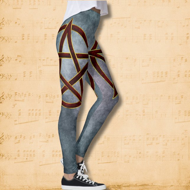 Leggings Encanto de rubí: Elegancia de pentagramas (Subido por el creador)