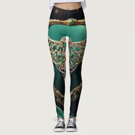 Leggings Encanto esmeralda: Una visión de la opulencia regi