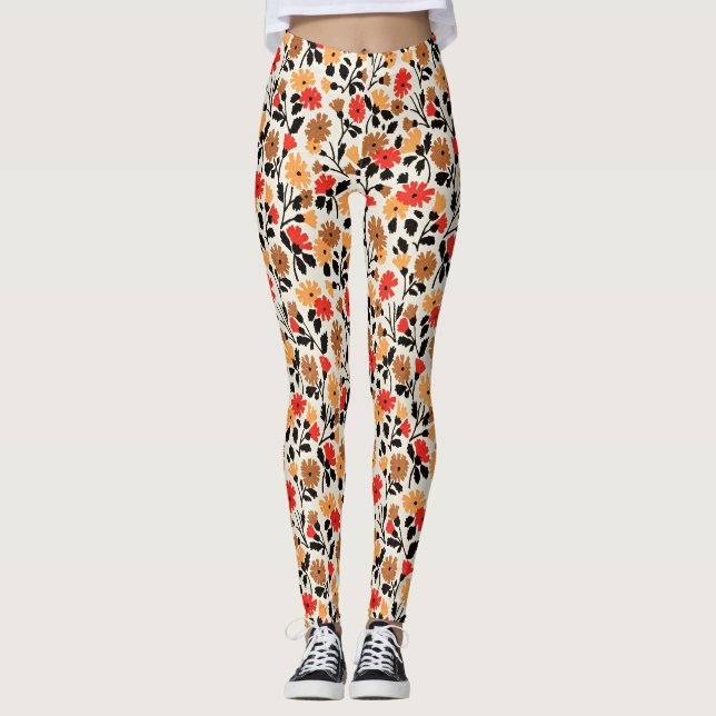 Leggings Endleaves of Art floral pattern (Anverso)