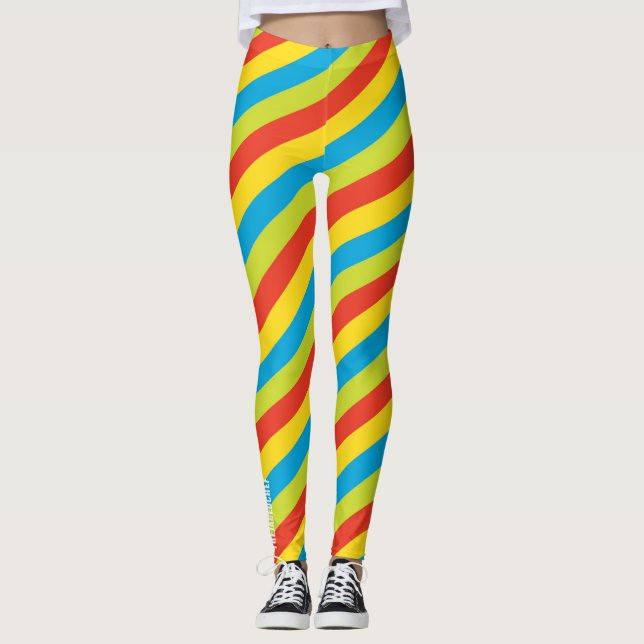 Leggings Energía Big Top: Rayas vibrantes multicolores (Anverso)