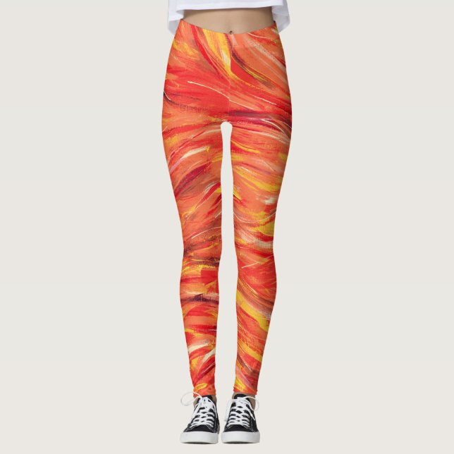 Leggings Energía lúdica y pasión arte abstracto original (Anverso)