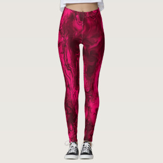 Leggings Energía Nerviosa Grungy Resumen Arroz De Frambuesa