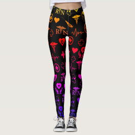 Leggings Enfermera RN Medical Black Multi