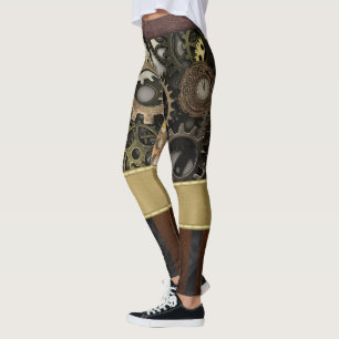 Leggings Engranajes de cuero Steampunk oxidados industriale