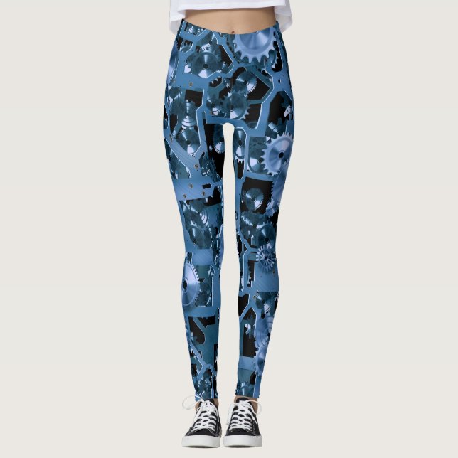 Leggings ¡Engranajes del azul de la diversión! (Anverso)
