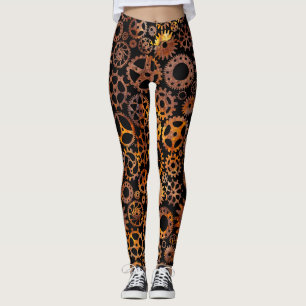 Leggings Engranajes Oxidados Super Coloridos de Vaporpunk