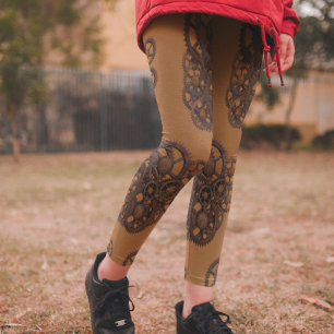 Leggings Engranajes Steampunk Oxidados Industriales Antiguo