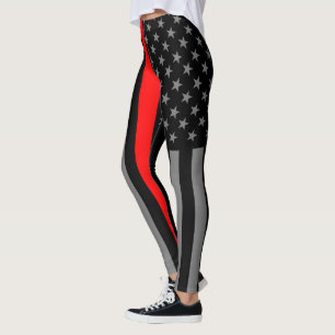 Leggings Enrarezca la línea roja modo gráfico de la bande